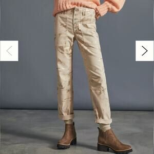 Anthropologie Wanderer Utility Pants Metallic Shimmer Button Fly Size 30